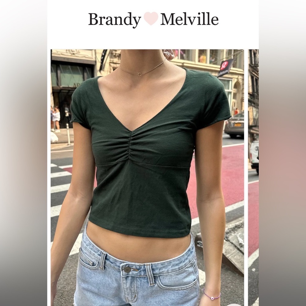 Brandy Melville Gina Top in Hunter Green